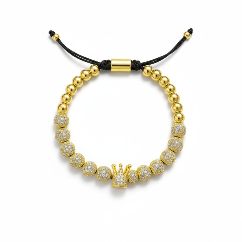 Pulsera de acero inoxidable con piedras circonitas, dije con piedra circonita blanca