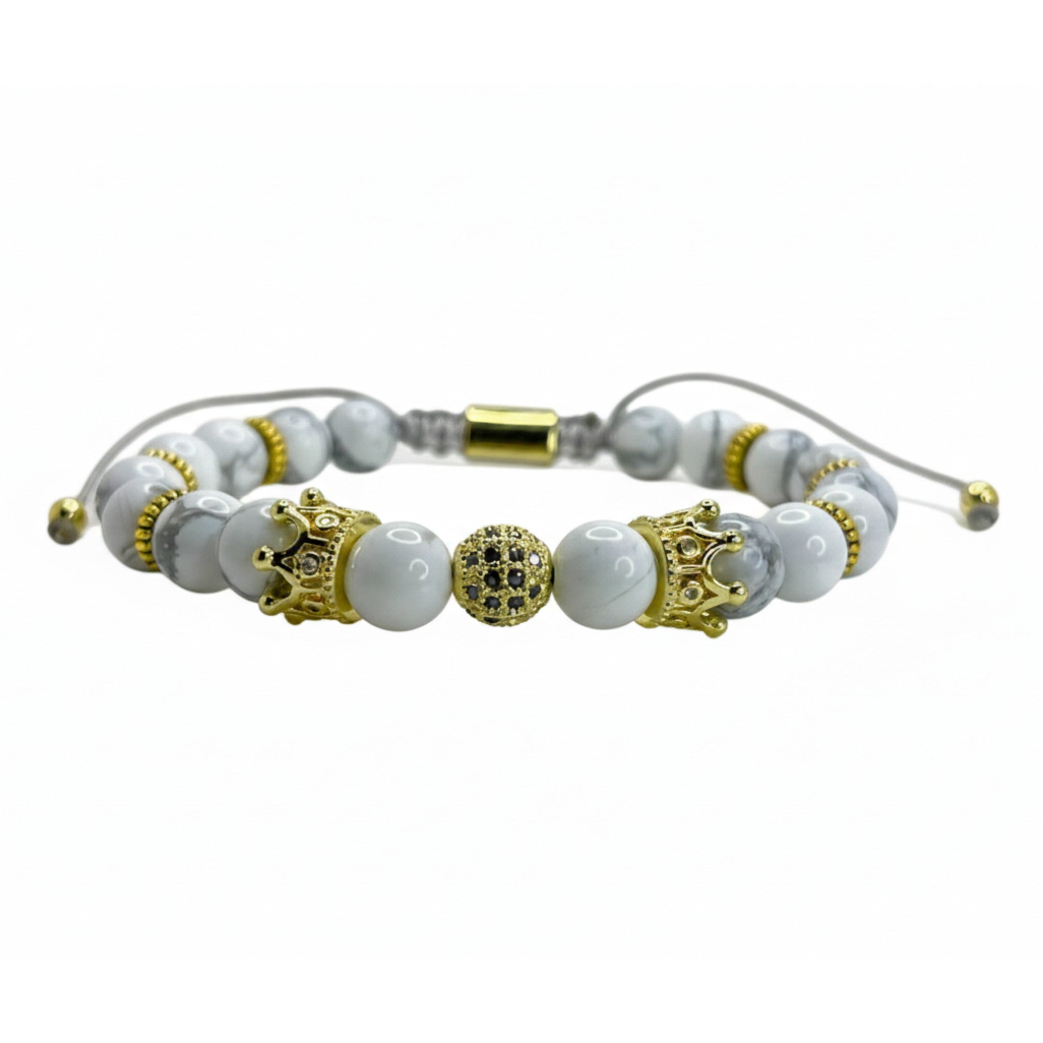Pulsera de cuentas howlita natural, accesorios krv para hombre. Envio gratis a toda Colombia disponible