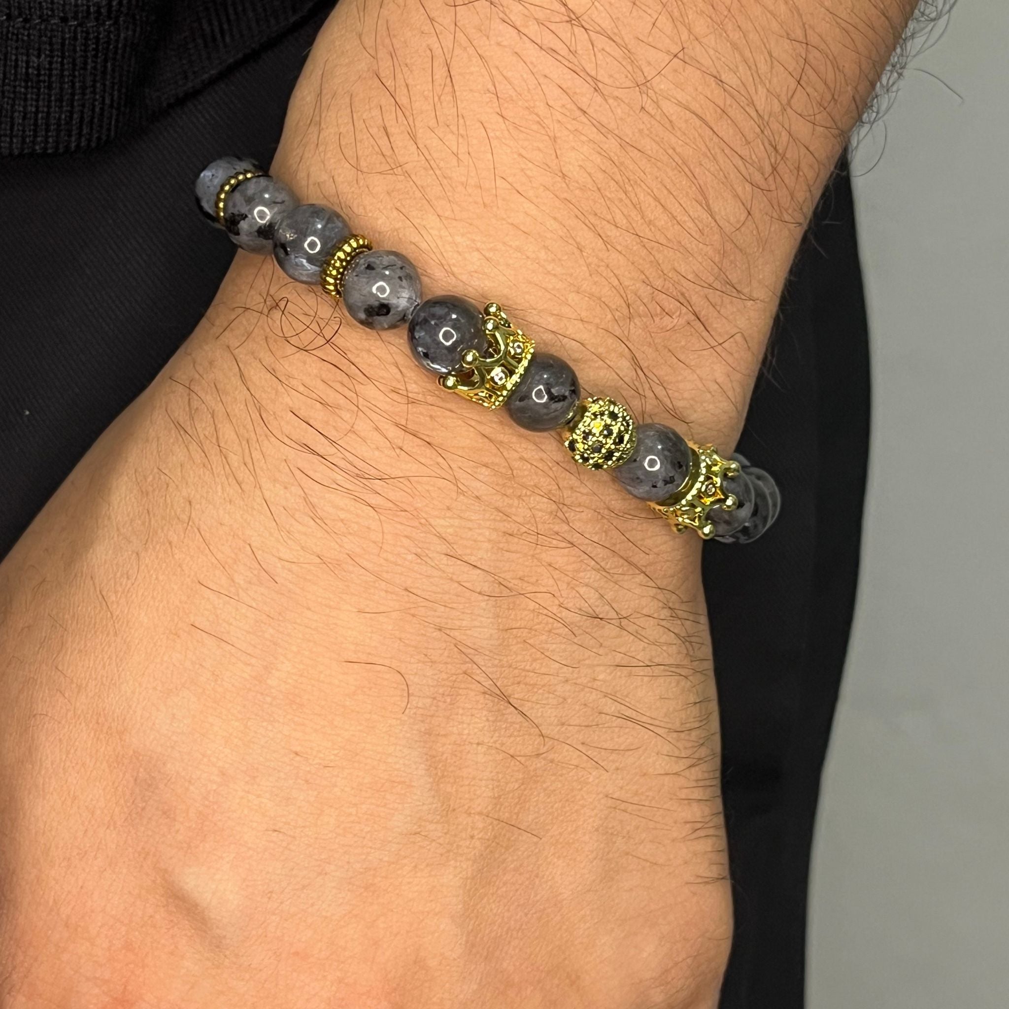 Pulsera de cuentas naturales labradorita para hombre, krv accesorios. Envio gratis y contraentrega disponible a toda Colombia