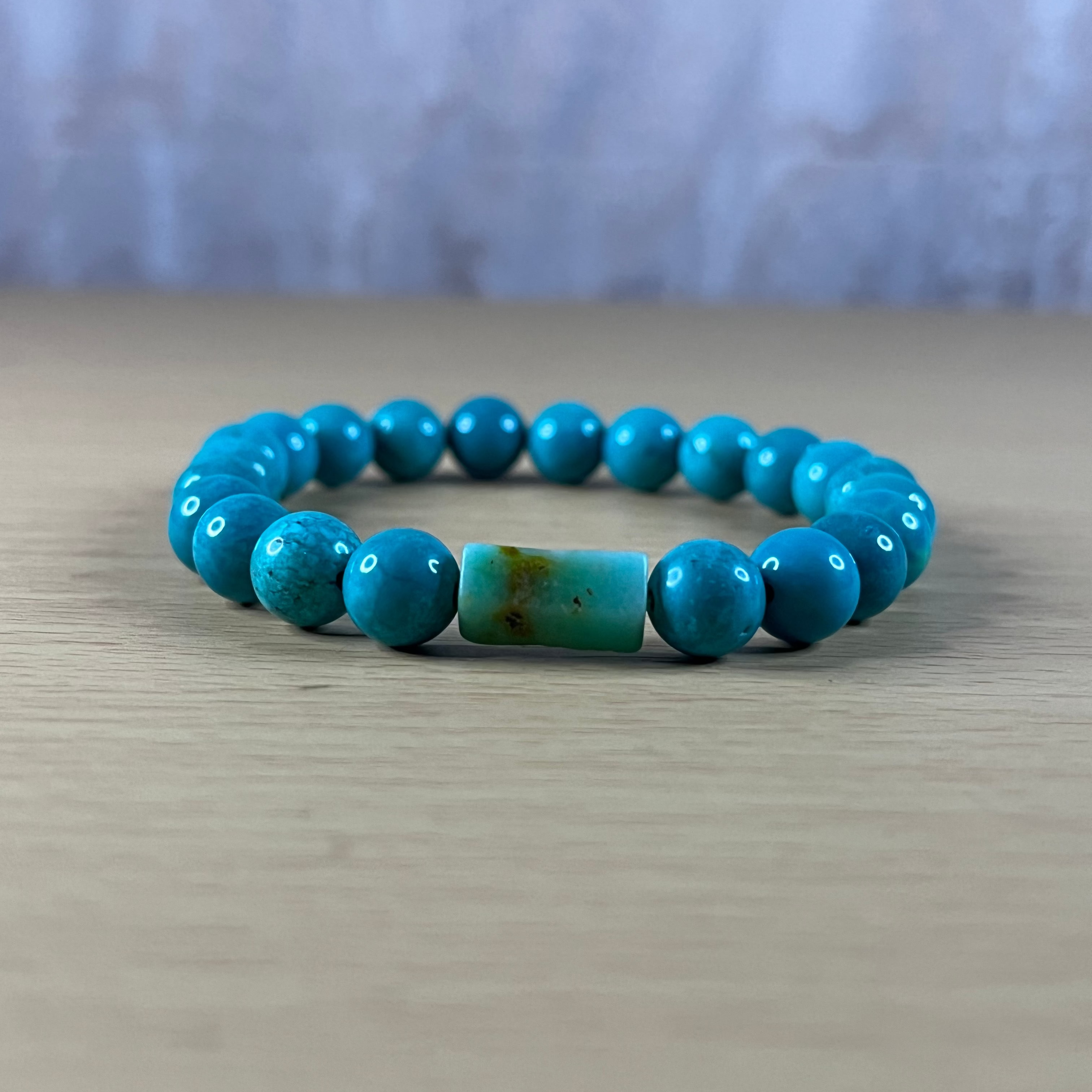 Pulsera natural TURQUESA VERDE 8 mm