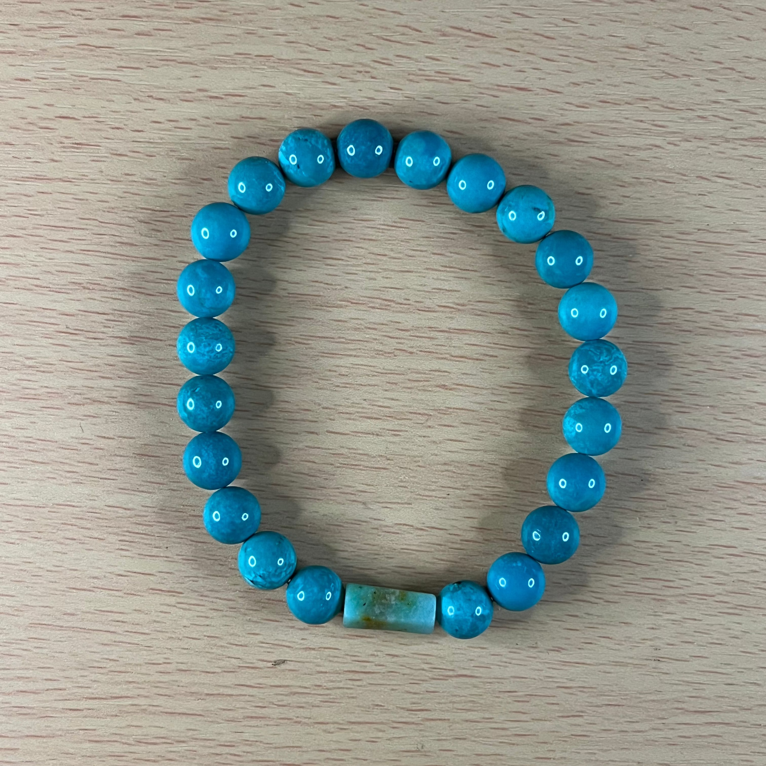 Pulsera natural TURQUESA VERDE 8 mm