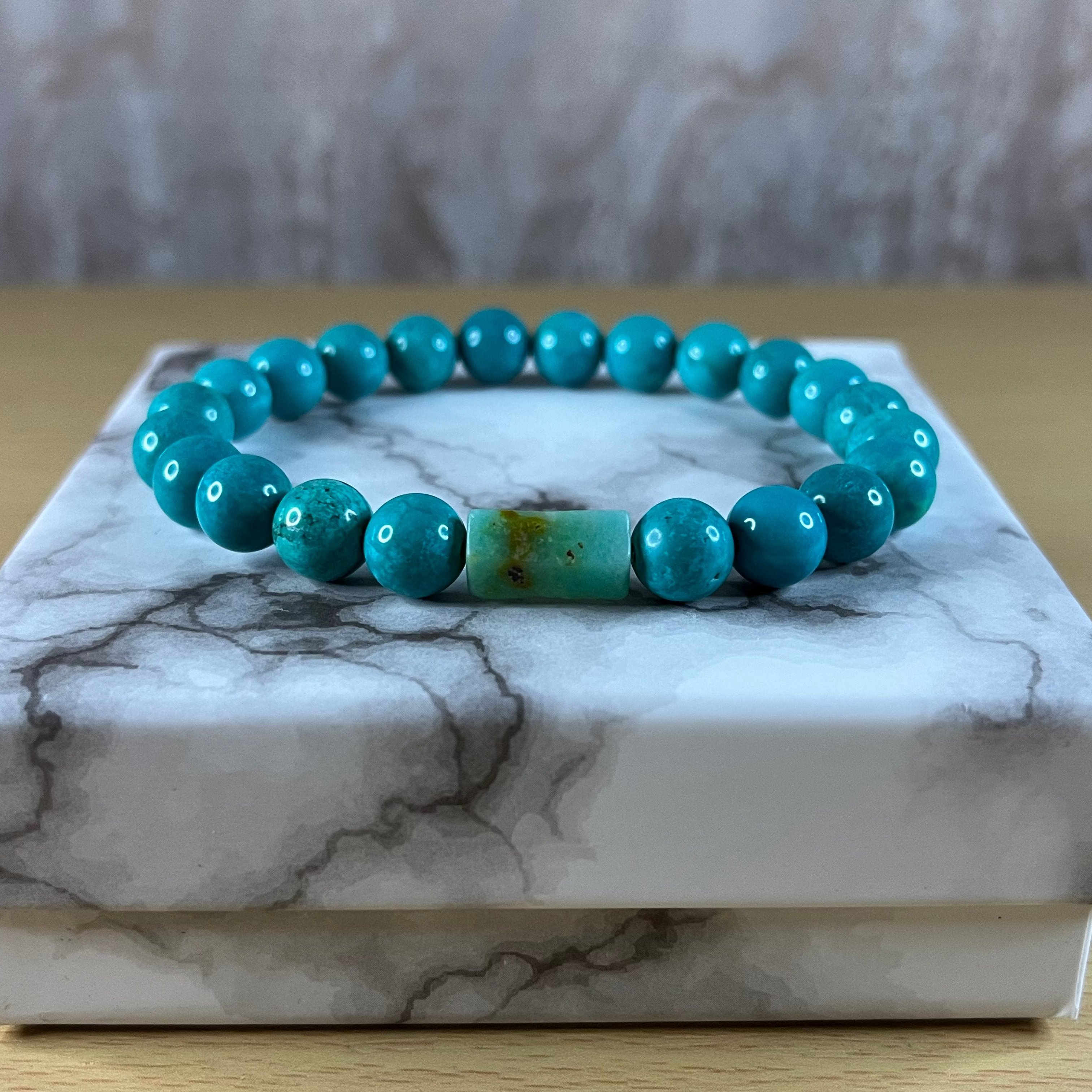 Pulsera natural TURQUESA VERDE 8 mm