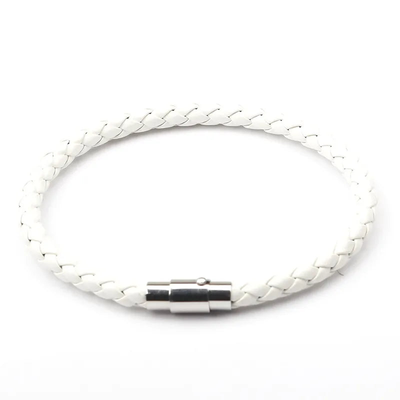 Pulsera de Cuero Trenzado para Hombre – Diseño Delgado y Elegante