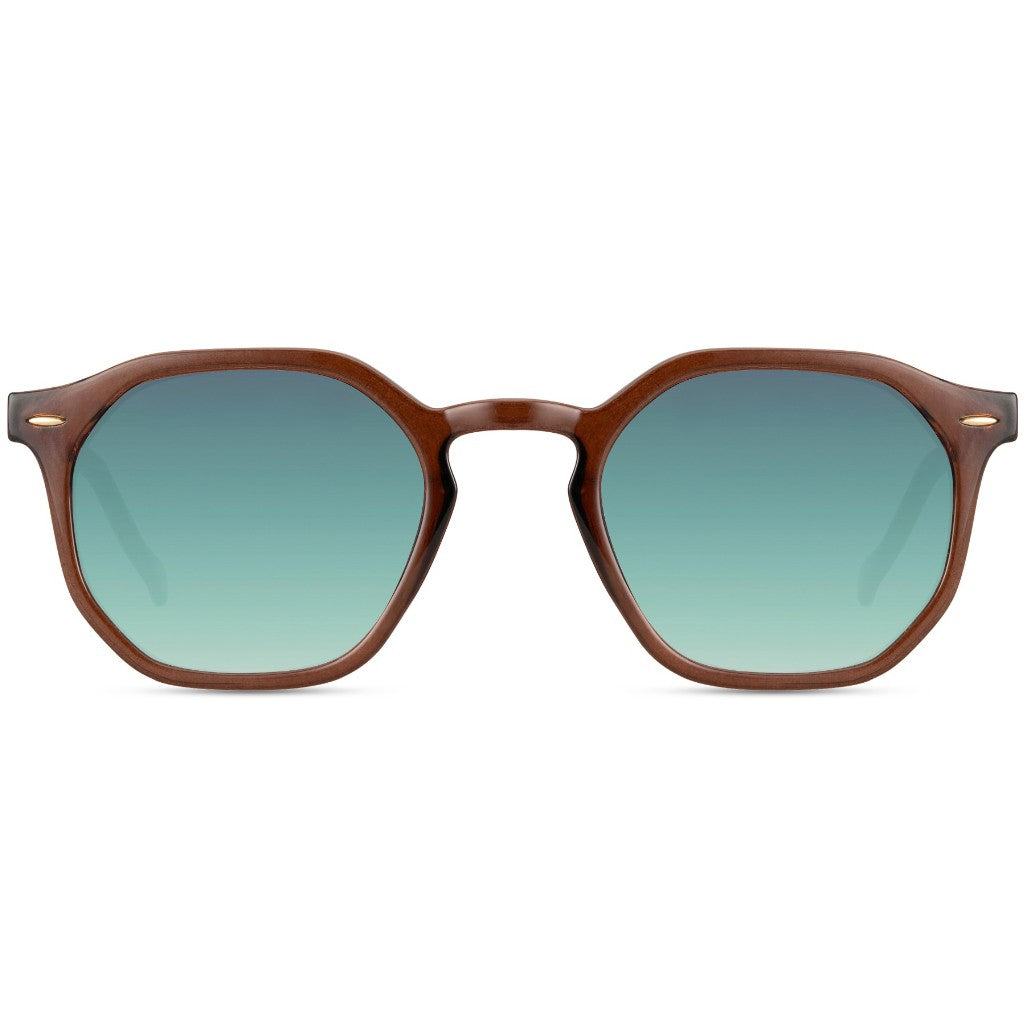 Gafas de Sol Marrón con Lentes Verde Degradado para Hombre – Protección UV 100%