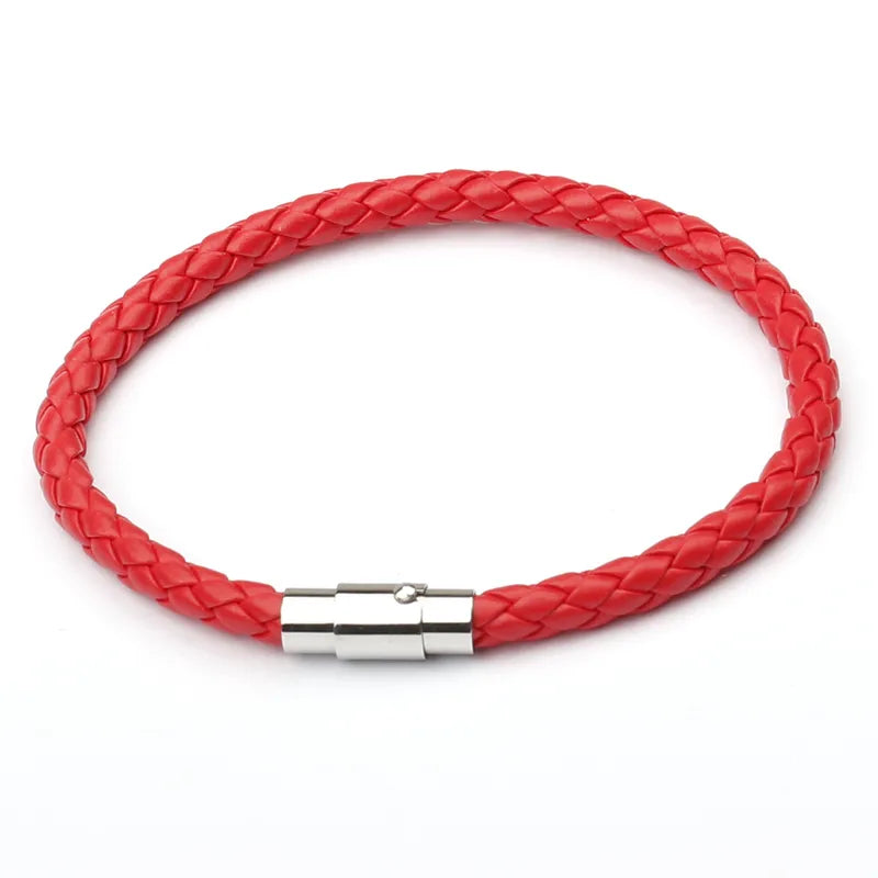 Pulsera de Cuero Trenzado para Hombre – Diseño Delgado y Elegante