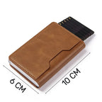 Billetera RFID de cuero color marrón para hombre con ranuras para tarjetas