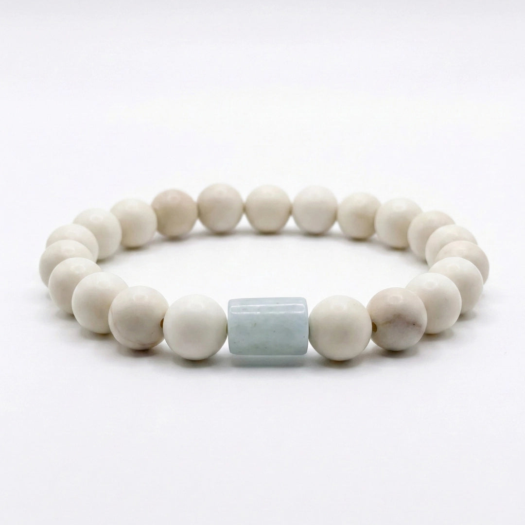 Pulsera natural CERÁMICA BLANCA 8mm