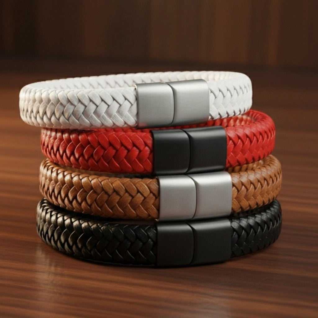 Conjunto de paquete de pulseras de cuero para hombre
