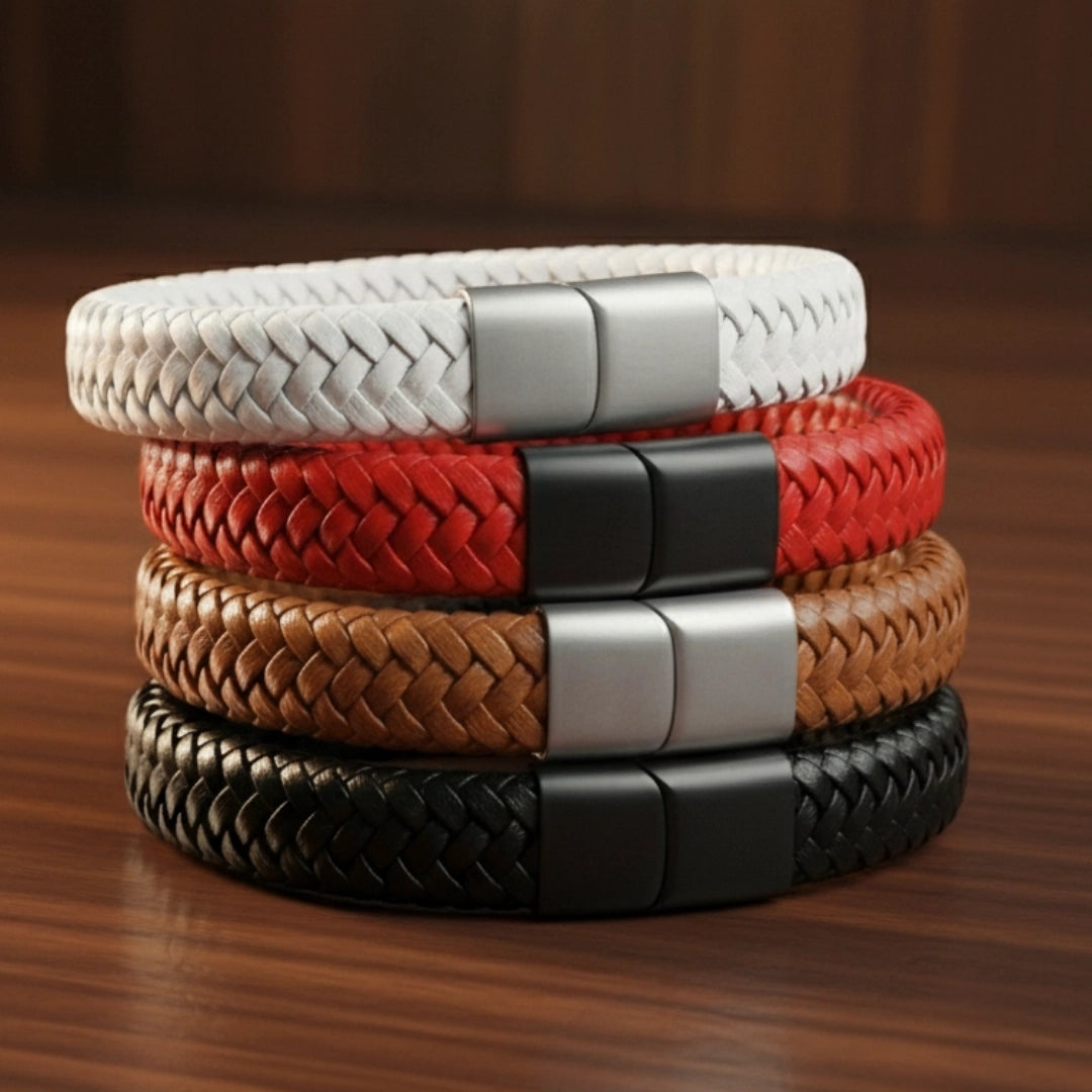 Conjunto de paquete de pulseras de cuero para hombre