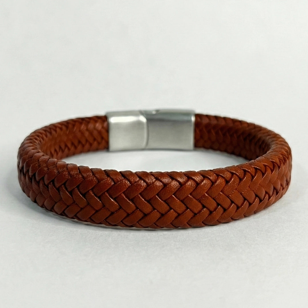 Pulsera de cuero trenzado: Whisky