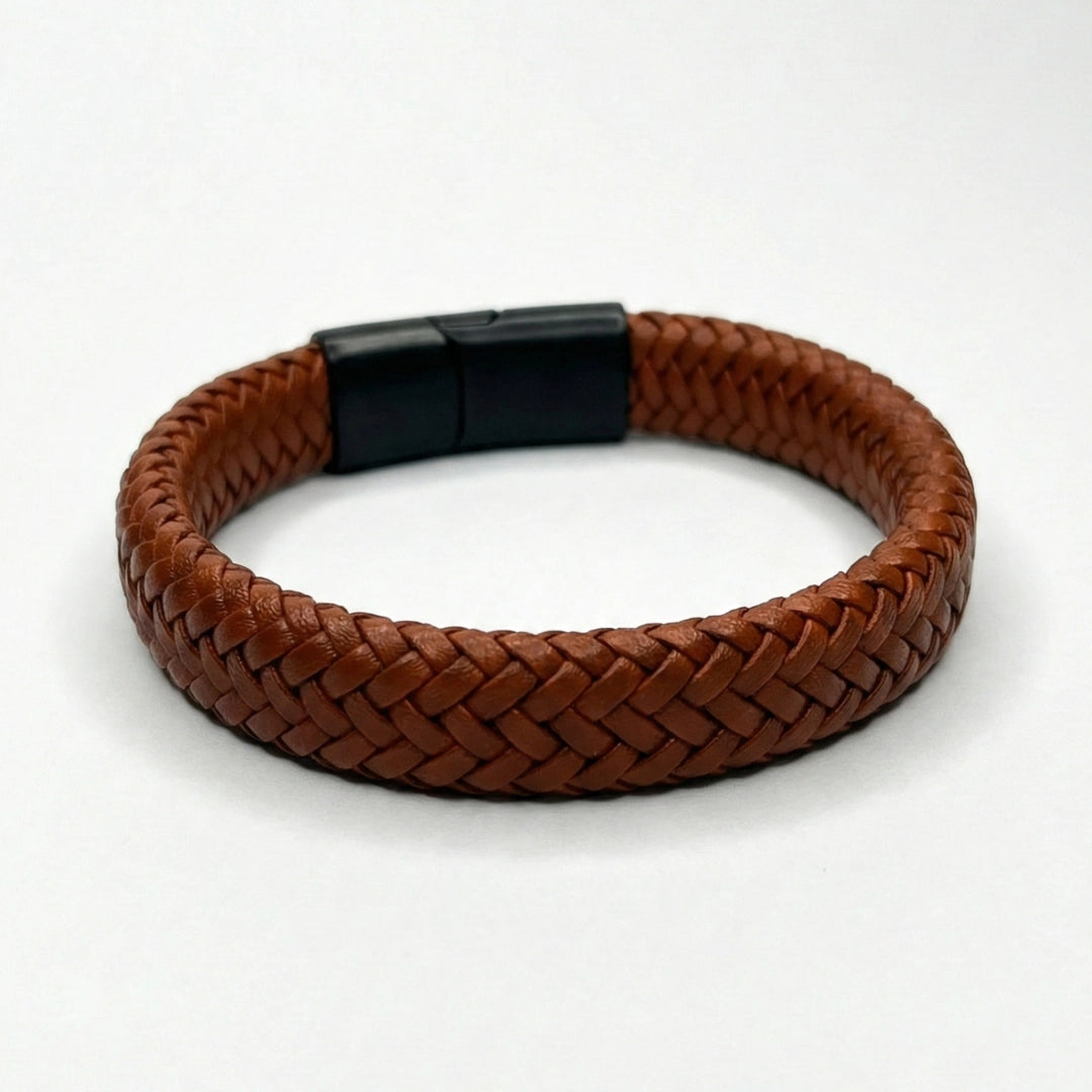 Pulsera de cuero trenzado: Whisky