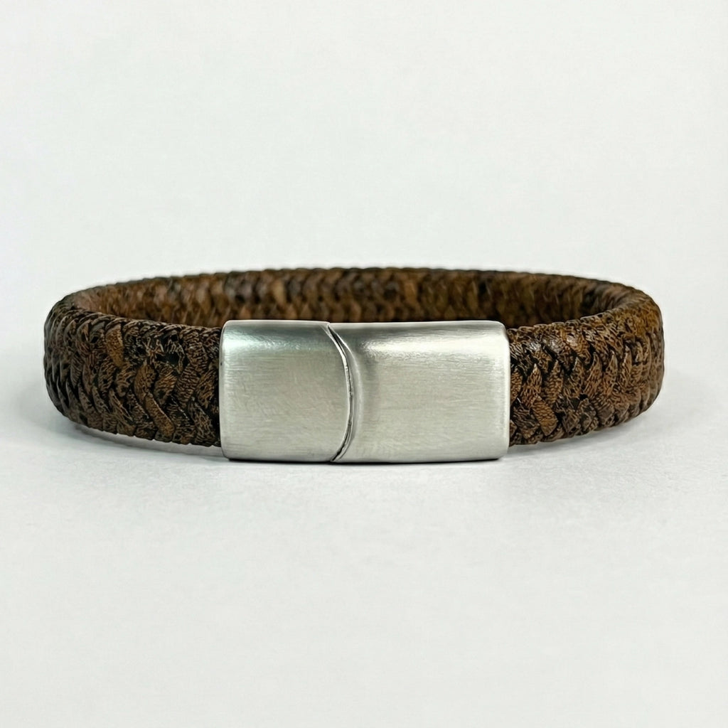 Pulsera de cuero trenzado: Camuflado