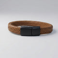 Pulsera de cuero trenzado: Café