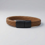 Pulsera de cuero trenzado: Café