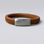 Pulsera de cuero trenzado: Café