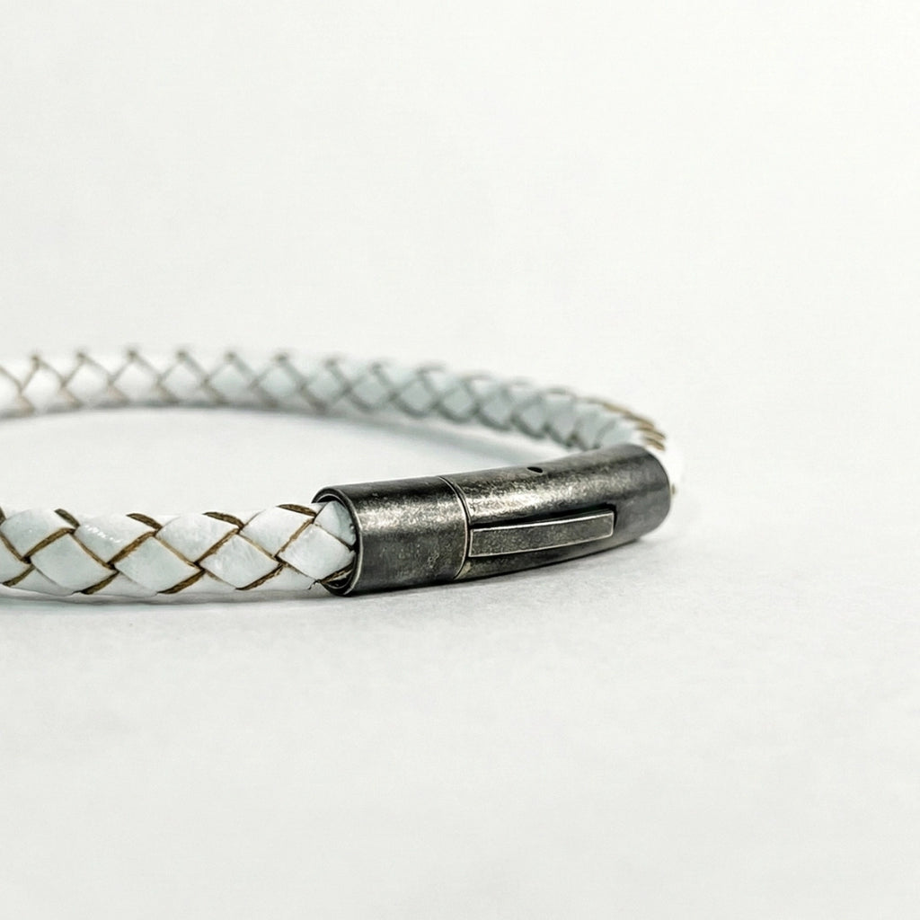 Pulsera Trenzada Curado: Blanco 5mm