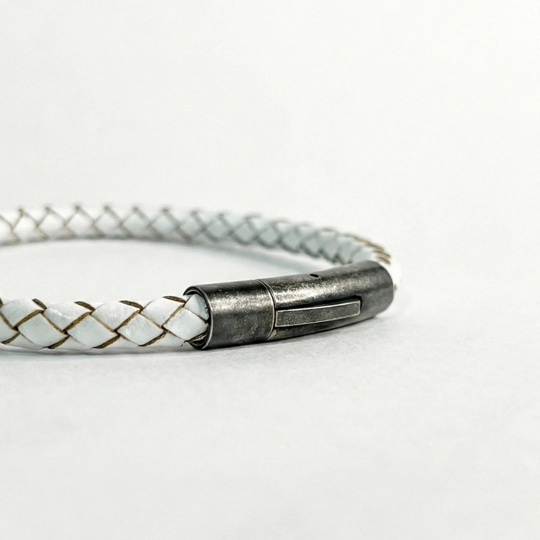 Pulsera Trenzada Curado: Blanco 5mm