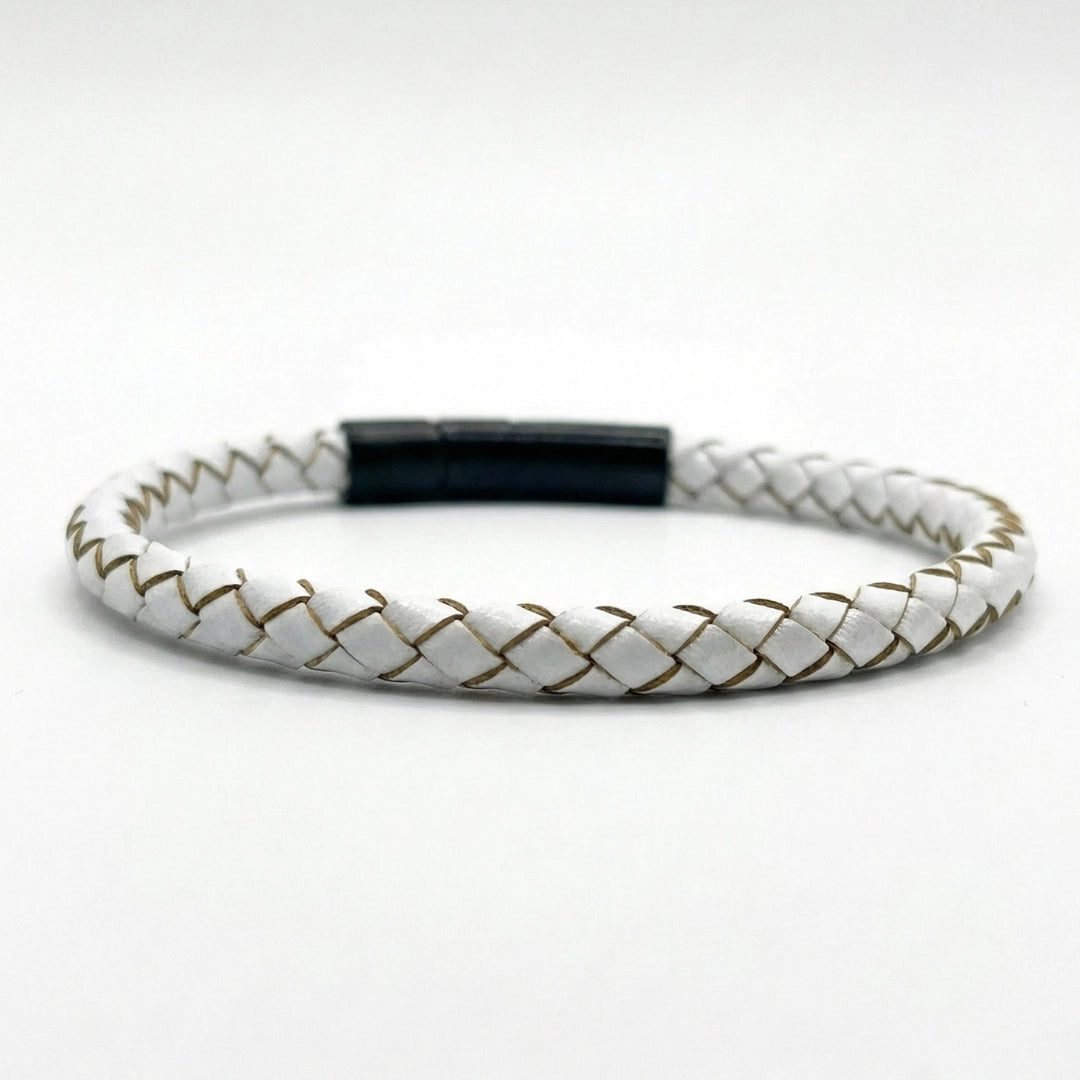 Pulsera Trenzada Curado: Blanco 5mm