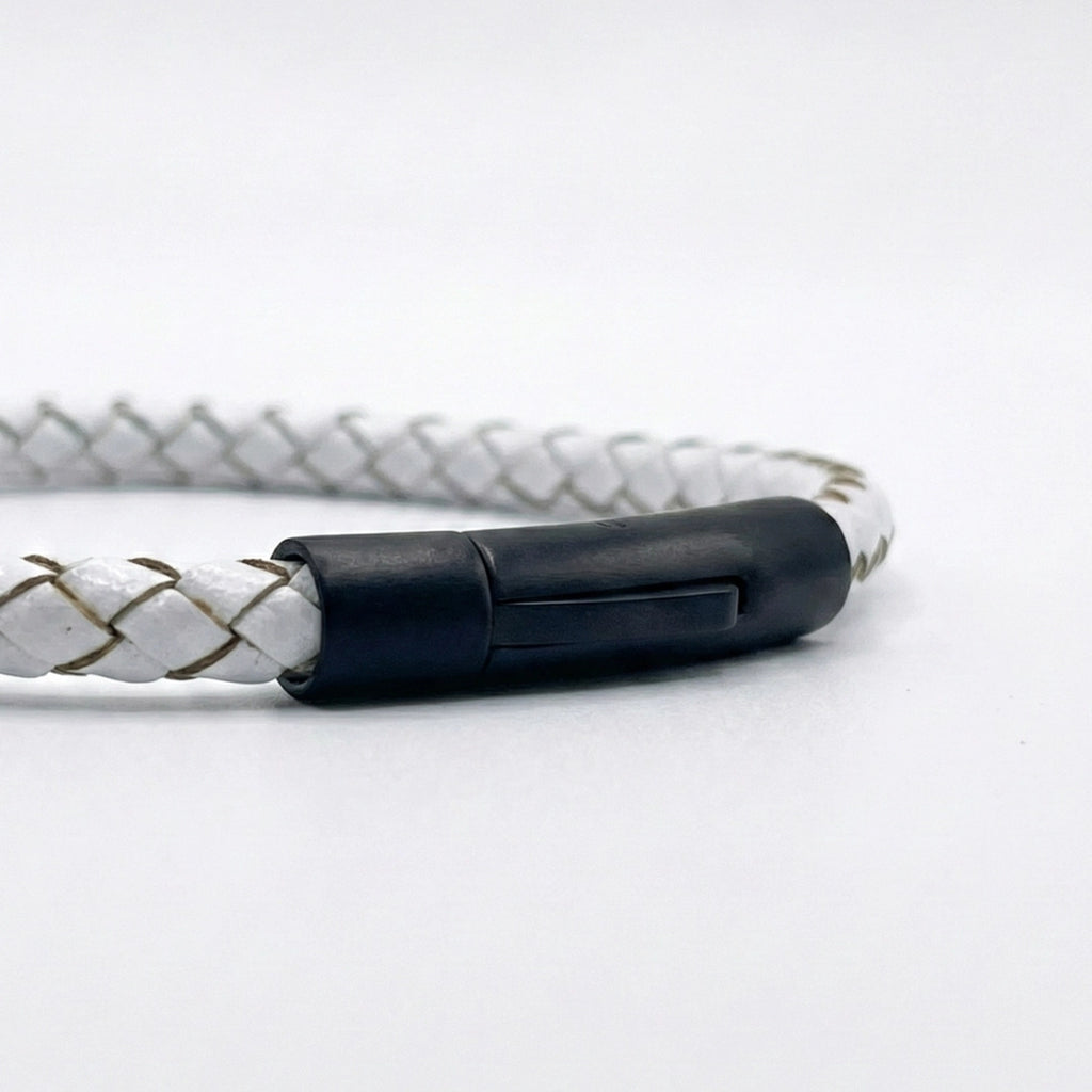 Pulsera Trenzada Curado: Blanco 5mm