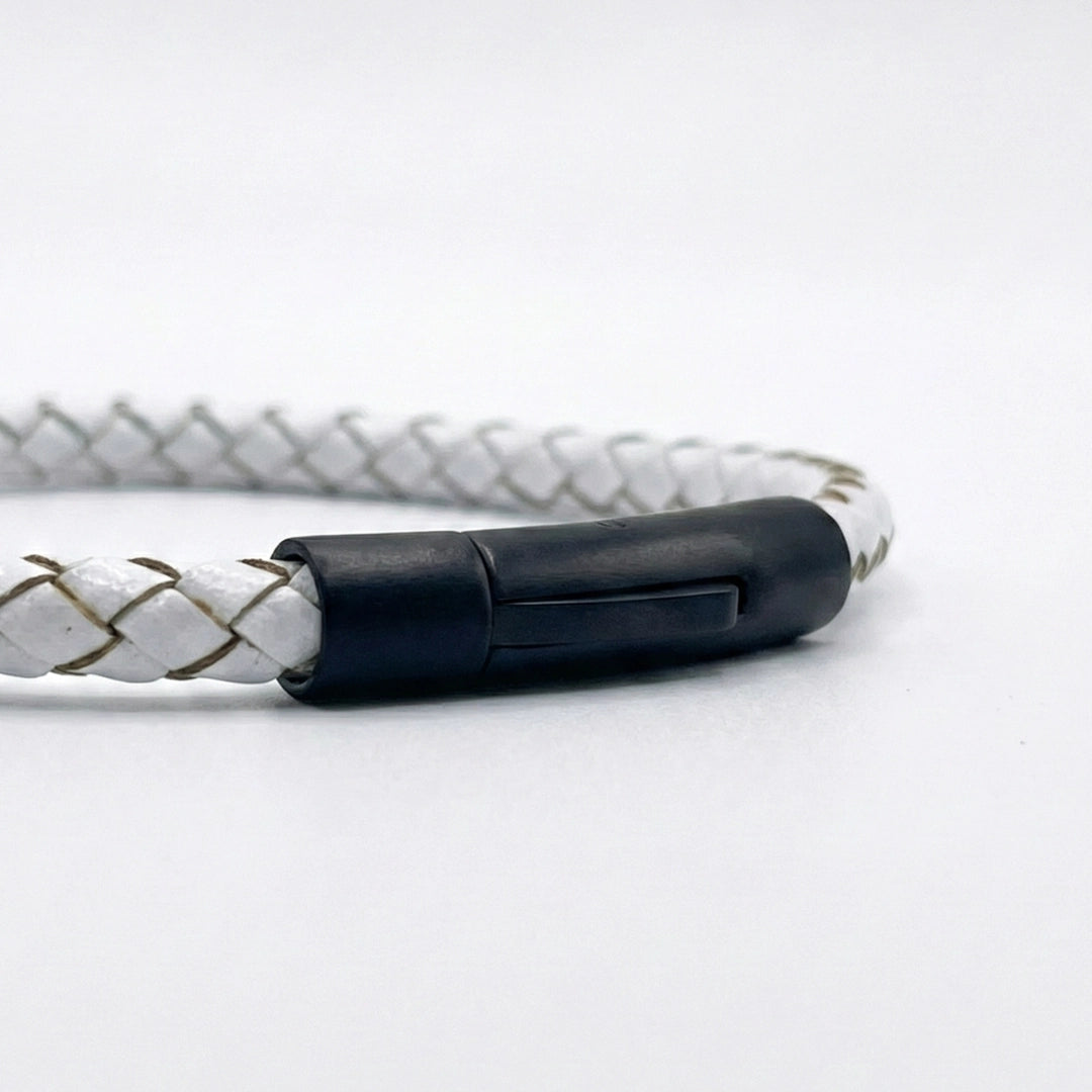 Pulsera Trenzada Curado: Blanco 5mm