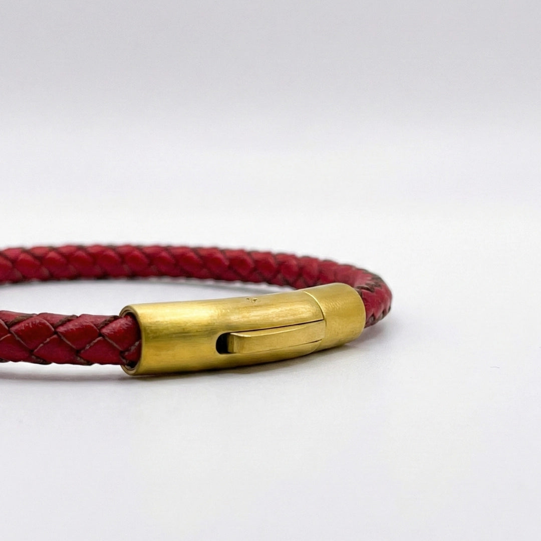 Pulsera Trenzada Curado: Rojo 5mm