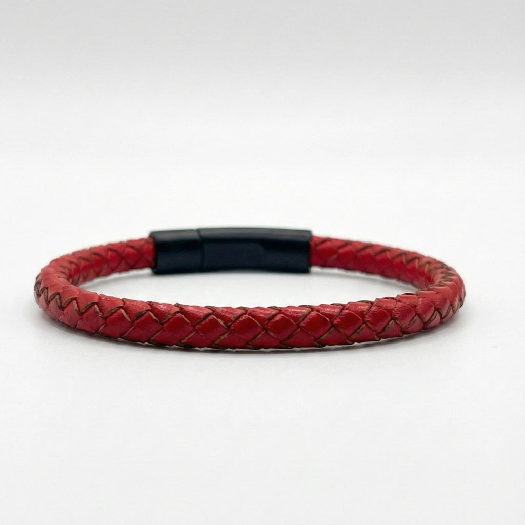 Pulsera Trenzada Curado: Rojo 5mm