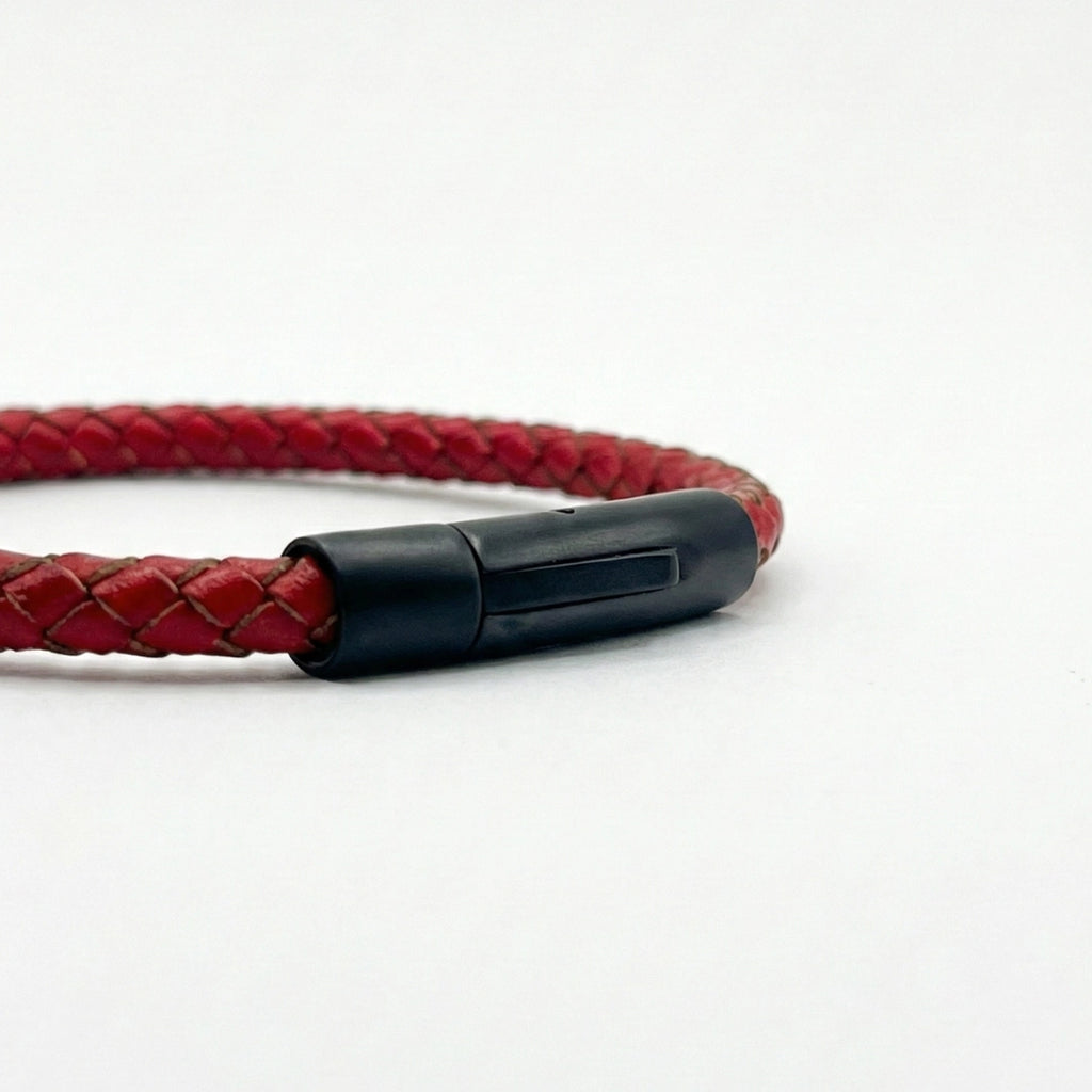 Pulsera Trenzada Curado: Rojo 5mm