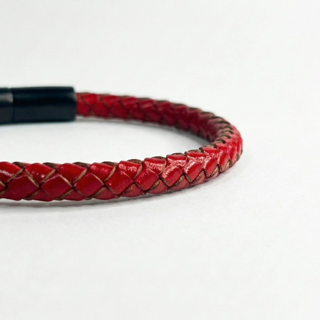 Pulsera Trenzada Curado: Rojo 5mm