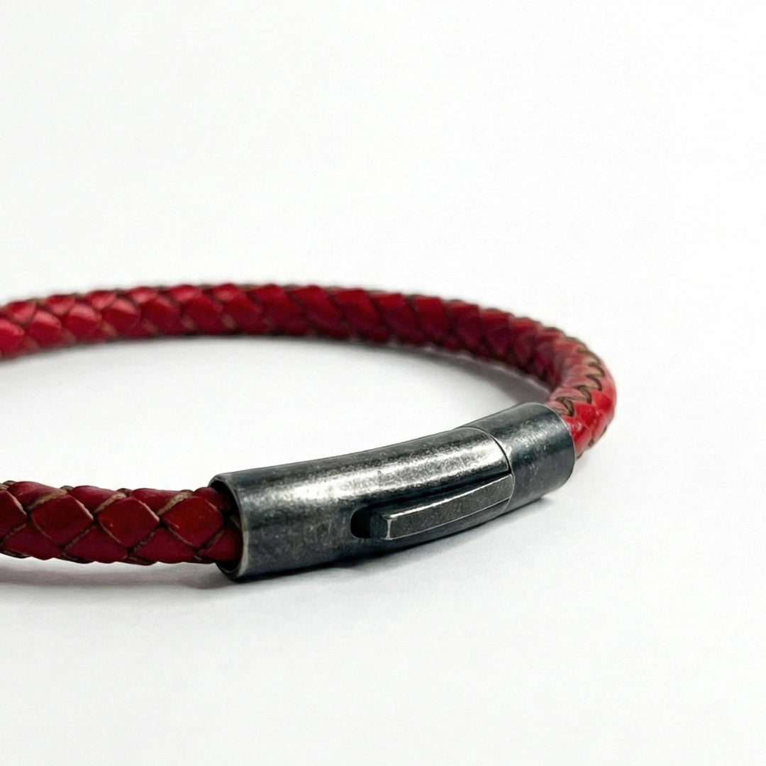 Pulsera Trenzada Curado: Rojo 5mm