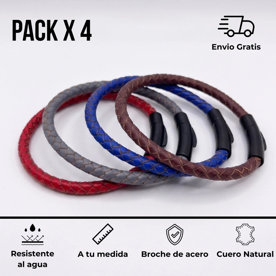 PACK 4: Manillas de cuero