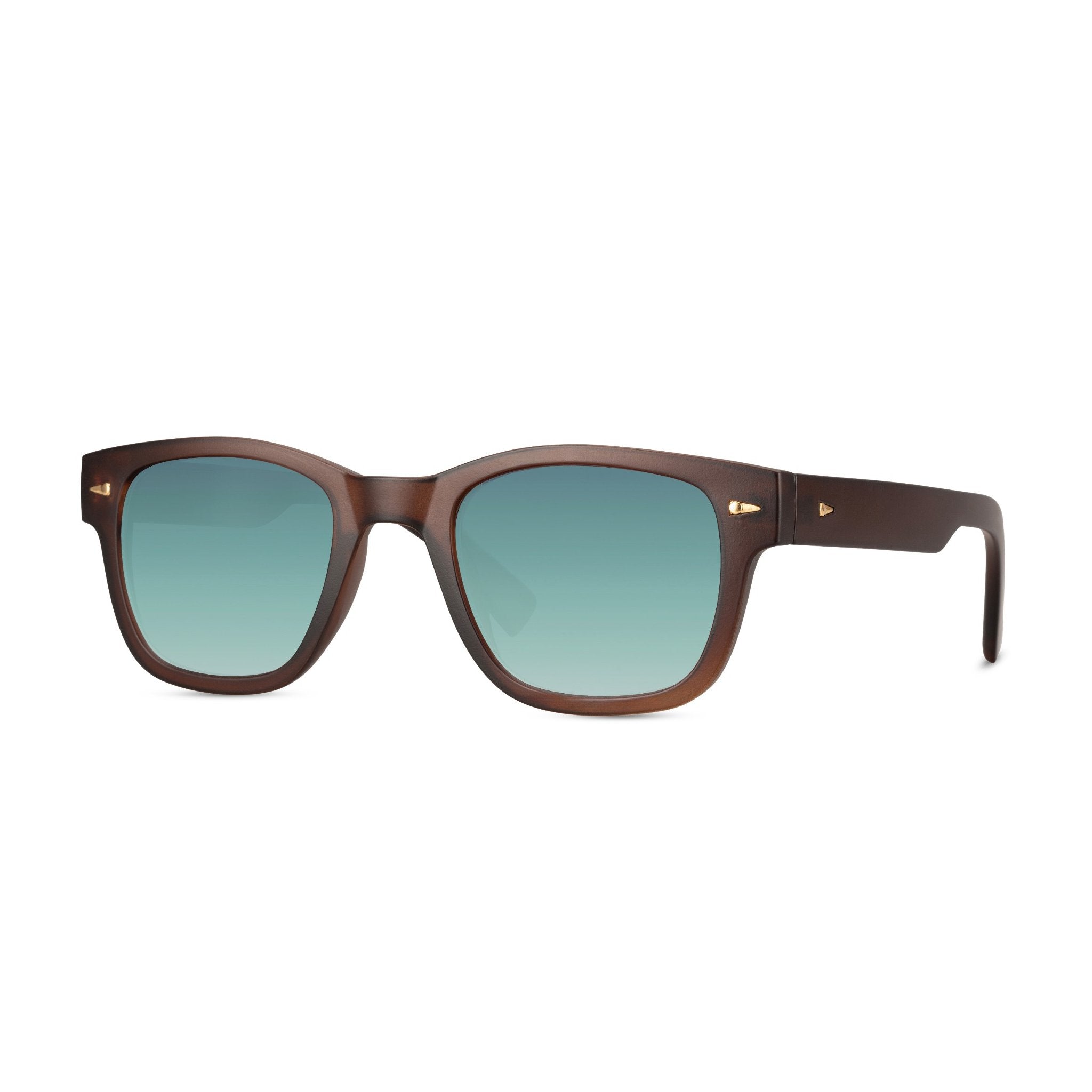 Estas gafas de sol  combinan montura marrón reciclada y lentes azul con protección UV 100%. Envio gratis disponible
