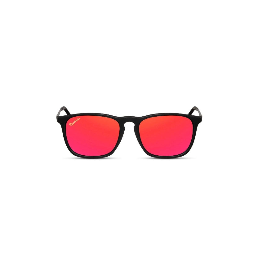 Gafas de sol polarizadas negro mate con lentes rojos, envio gratis y contraentrega disponible a toda Colombia