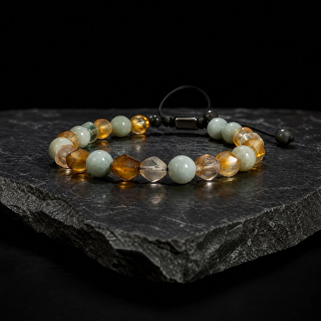 Pulsera Amazónica — Amazonita y Ágata Pavo