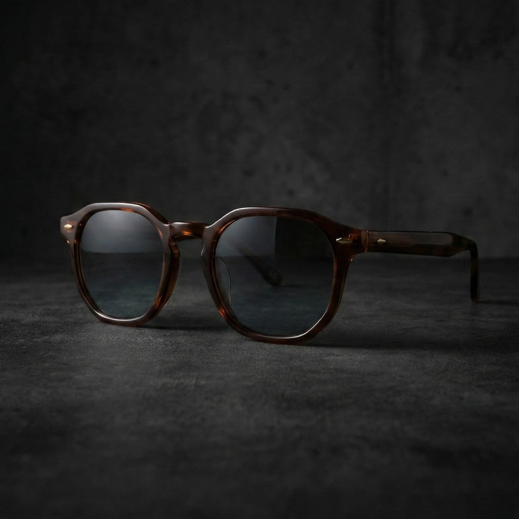 Gafas de Sol Marrón con Lentes azul Degradado