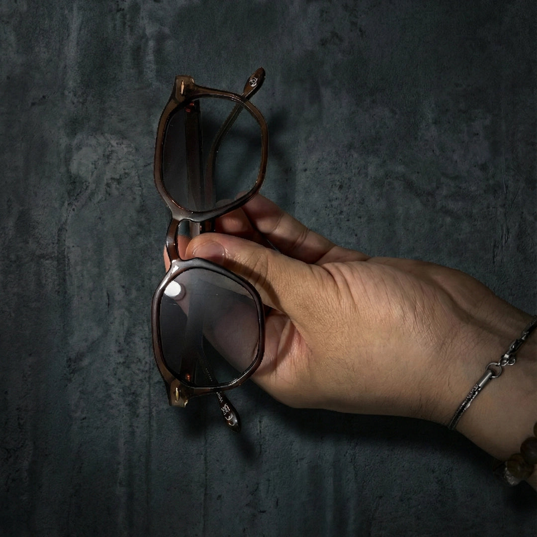 Gafas de Sol Marrón con Lentes azul Degradado