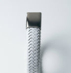 Pulsera de cuero trenzado: Blanco frío