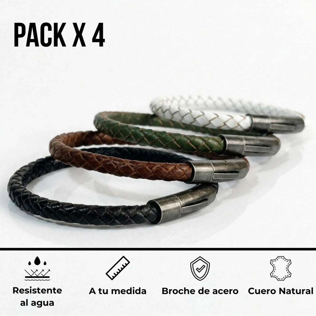 PACK 4: Manillas de cuero