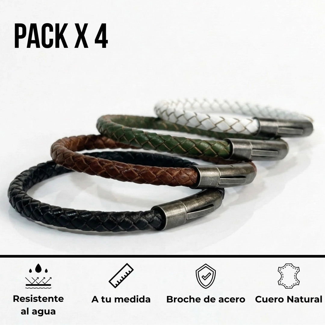 PACK 4: Manillas de cuero