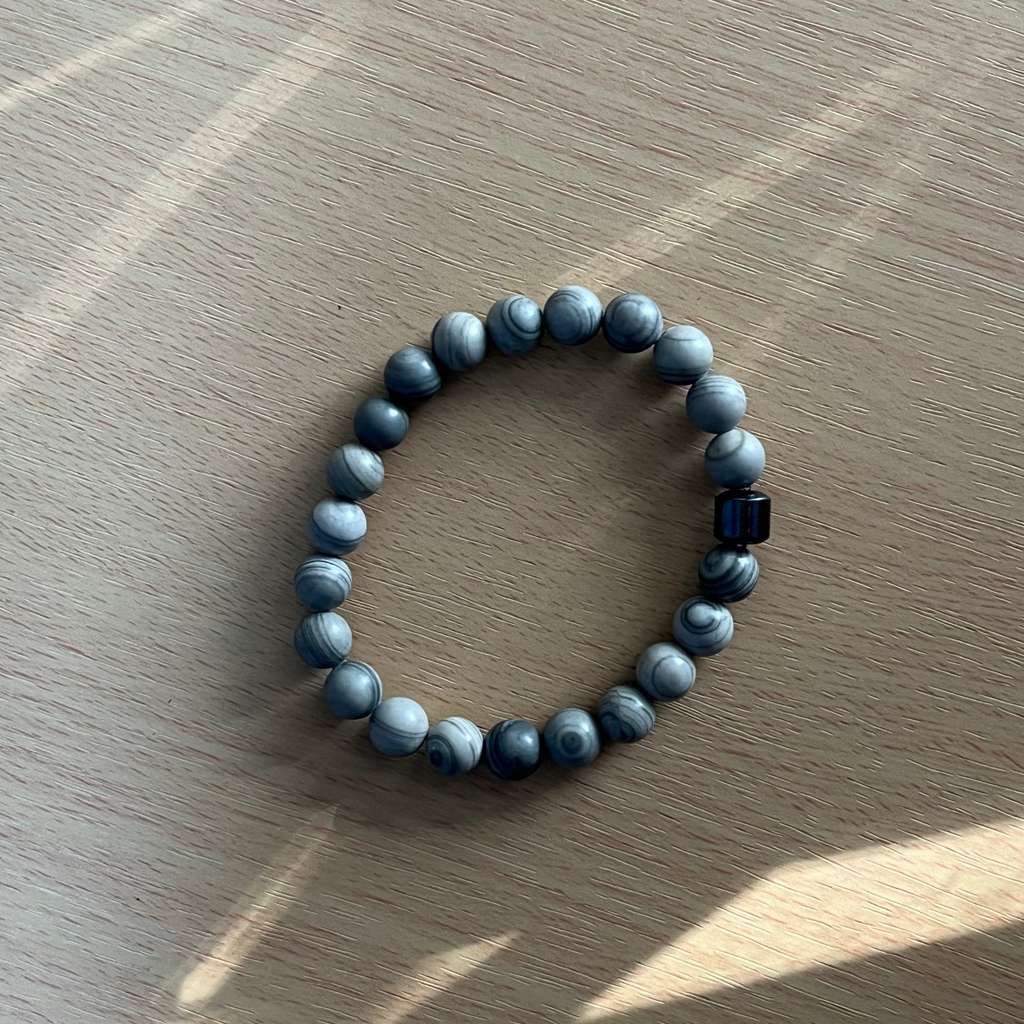 PULSERA JASPE GRIS