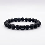 Piedra con separador central de hematita natural 