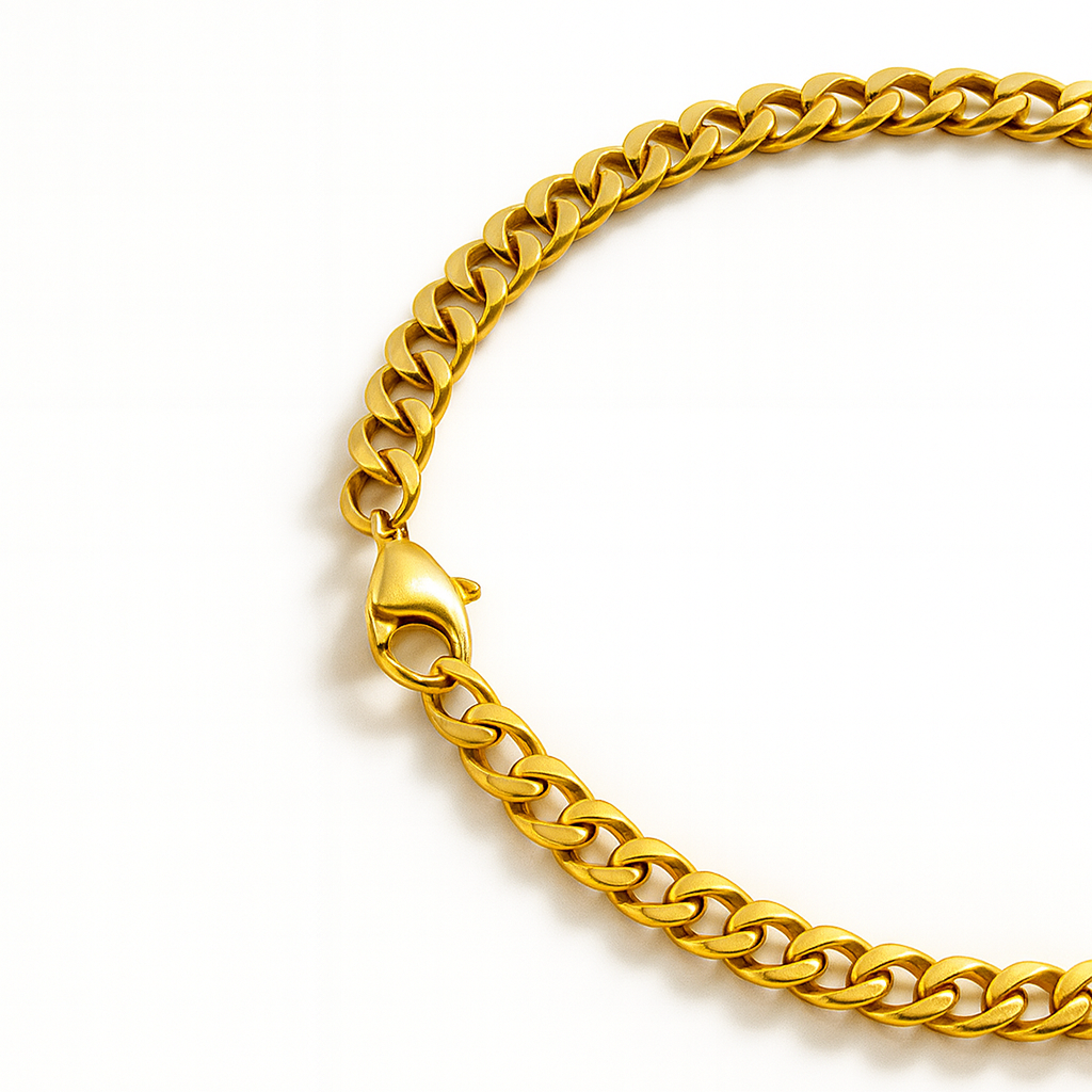 Pulsera de acero inoxidable para hombre color dorado, compra pulsera de acero accesorios de calidad, colombia, barranquilla, contraentrega