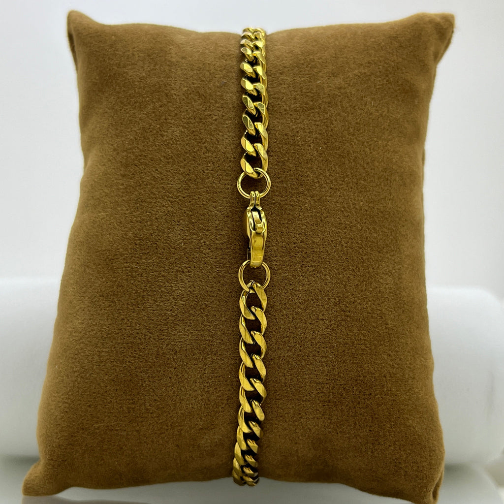 Pulsera de acero inoxidable para hombre color dorado, compra pulsera de acero accesorios de calidad, colombia, barranquilla, contraentrega