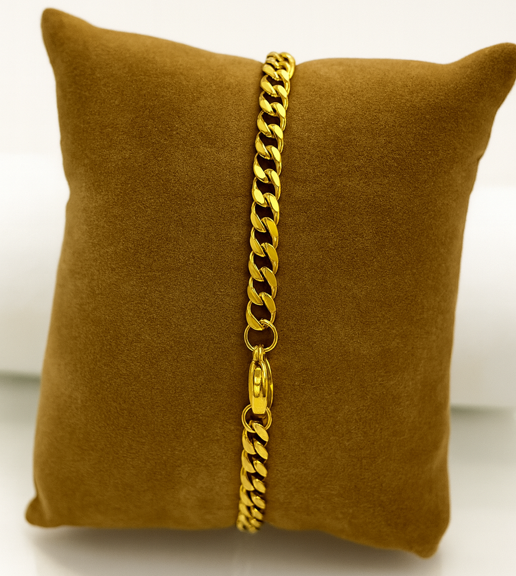 Pulsera de acero inoxidable para hombre color dorado, compra pulsera de acero accesorios de calidad, colombia, barranquilla, contraentrega