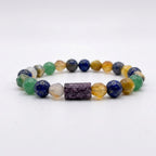 Pulsera Hombre Ágata Pavo Real con Charoita
