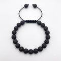 Pulsera con nudo macramé ajustable con piedras volcánica natural