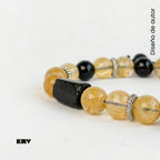 Pulsera de protección y abundancia Citrino y Turmalina en muñeca de hombre estilo casual KRV.CO.