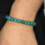 Pulsera de cuentas Crisocola, accesorios de calidad para hombre, KRV accesorios, envios a toda colombia y contraentrega disponible