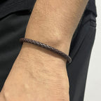 Pulsero cuero trenzado color marrón para hombre, broche de acero inoxidable. krv accesorios, envio gratis y contraentrega disponible a toda colombia