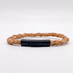 Pulsera 100% cuero trenzado: Color natural