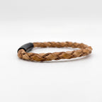 Pulsera 100% cuero trenzado: Color natural